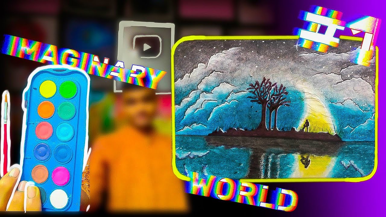 Imaginary world #1 ।।  Drawing a 😎 beautiful scene😍।। #gajab #amazing