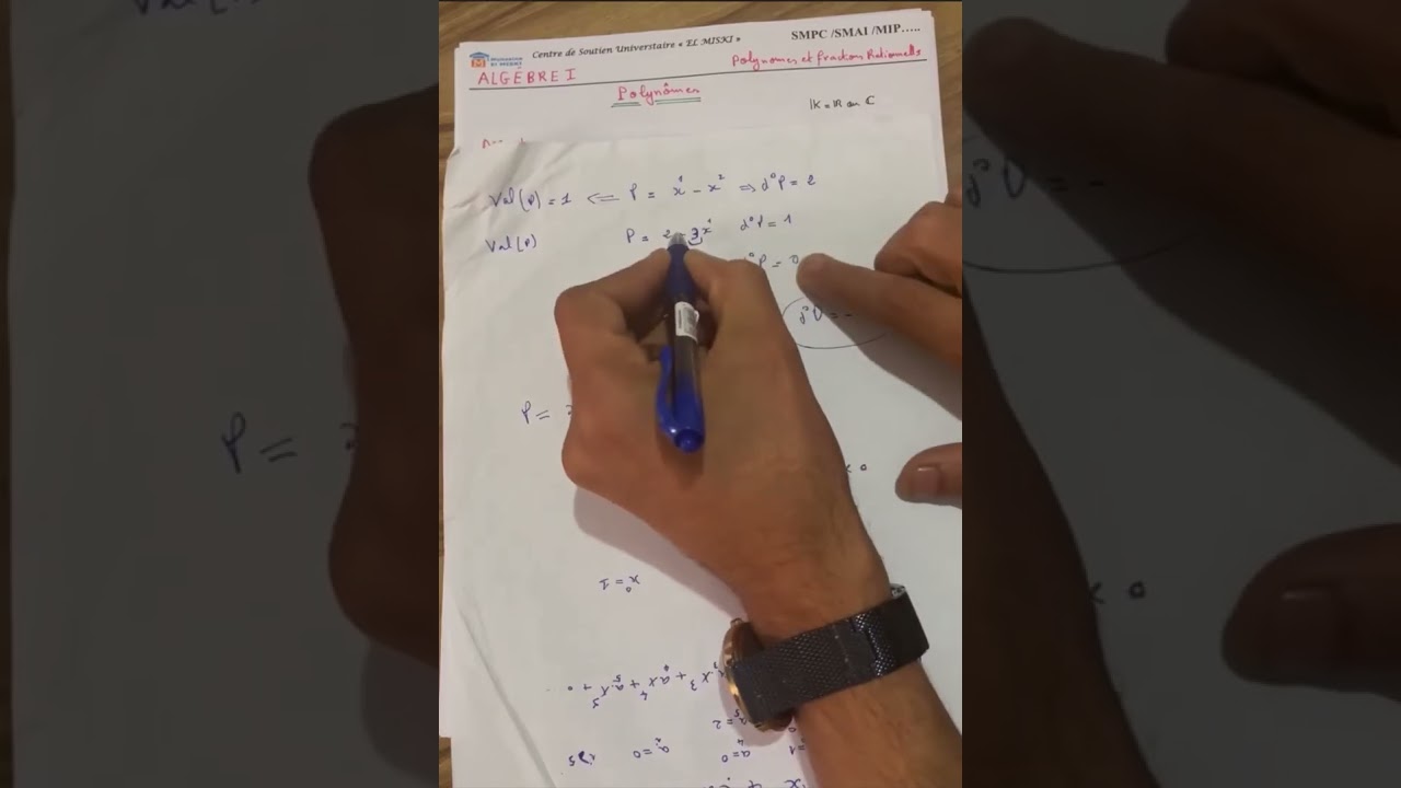 ALGEBRE 1 : Polynômes et fractions rationnelles part 1