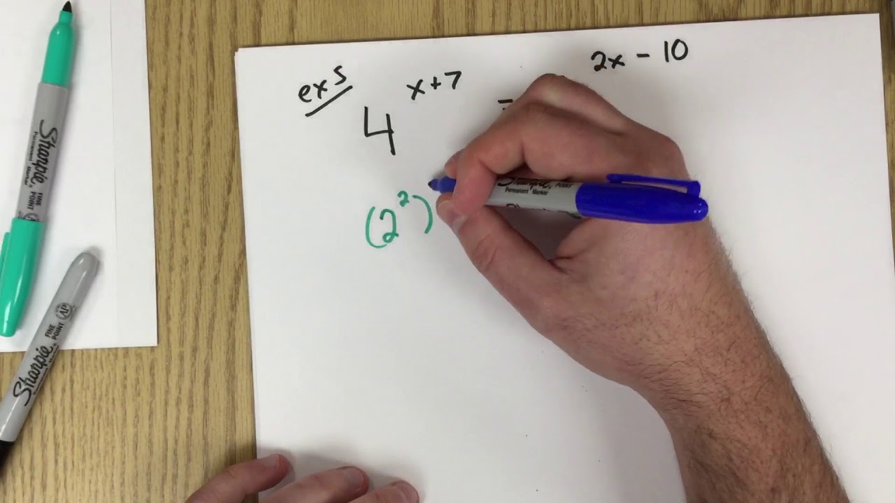 Solving exponential equations part 2/4 - YouTube