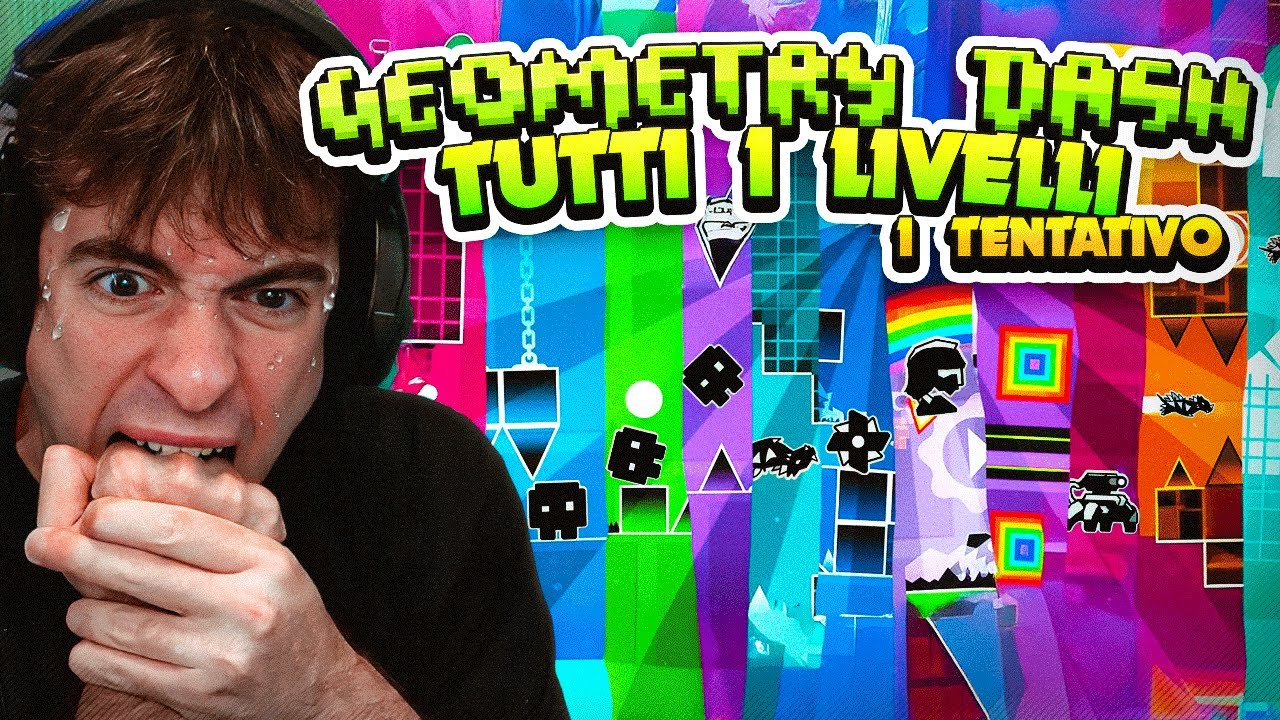 PROVO la SFIDA IMPOSSIBILE di GEOMETRY DASH!! (TUTTI i LIVELLI in 1 TENTATIVO)