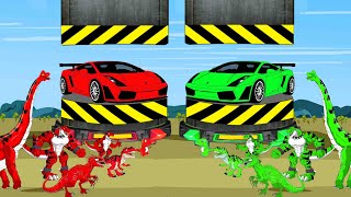 SPIDER T-REX vs BRACHIOSAURUS DINOSAURS, CAR Lamborghini Hydraulic Press: Who Is The King Of Monster
