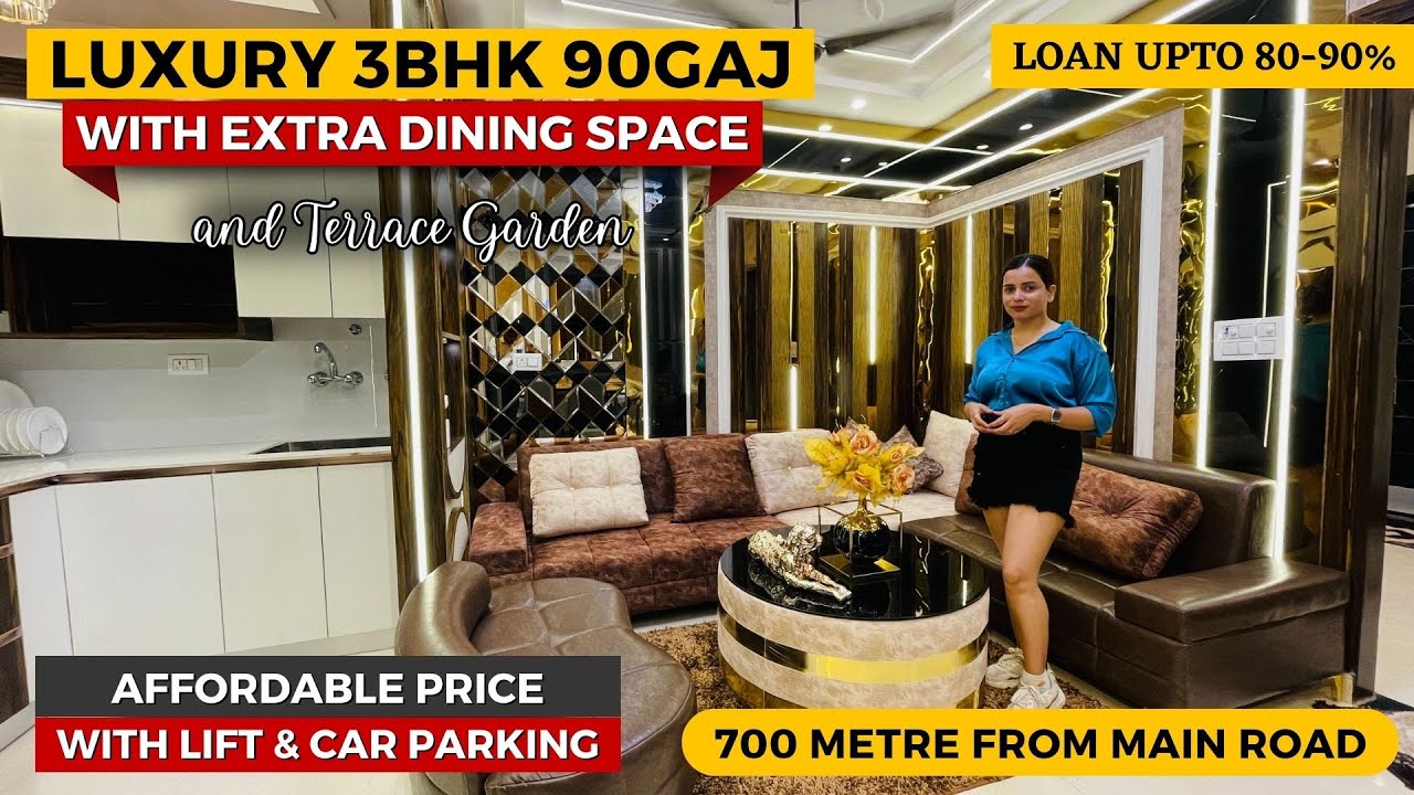{JMD251} 3Bhk 90Gaj Luxury Flat With Extra Dining Space, OnRoad