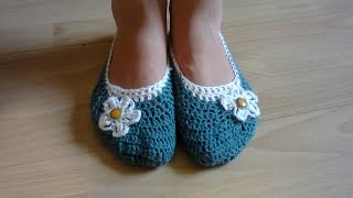 МК тапочки-балетки вязаные крючком. ч.1. MK-ballet slippers crochet. Part 1. МК тапочки-балетки вязаные крючком. ч.1. MK-ballet slippers crochet. Part 1.
