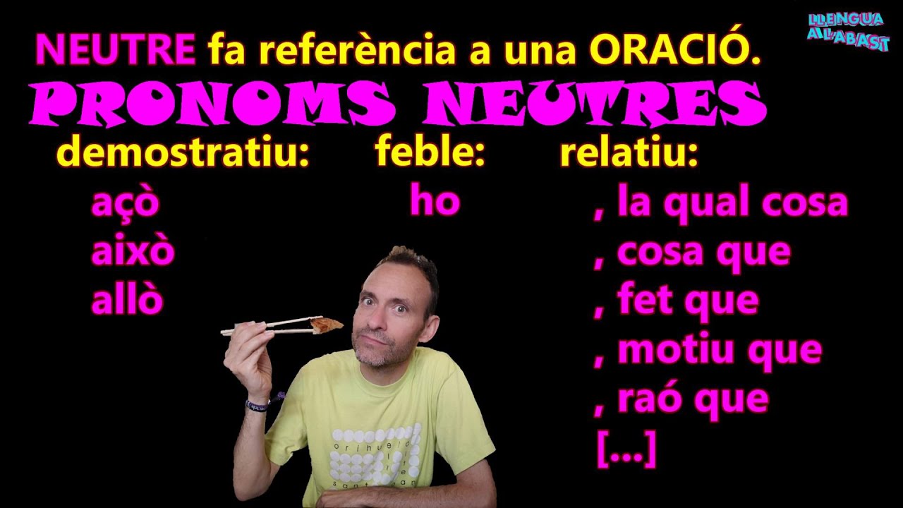 Capítol 60 - Els PRONOMS NEUTRES (n'hi ha de demostratius, de feble i de relatius)