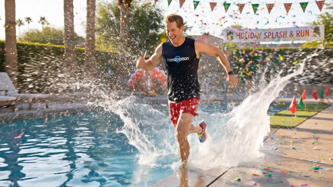 Праздничный забег с водными развлечениями - водная тренировка на праздничную тематику