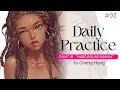 Daily Practice # 2 (Painted using a hard round brush )