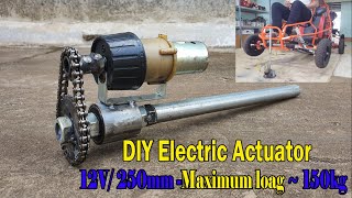 How to make a 12V Super Powerful Electric Actuator  V2