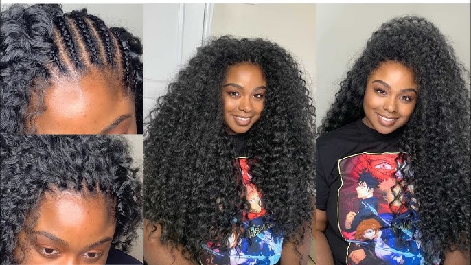 using braid extensions curly crochet hairstyles #crochettiktok #croche