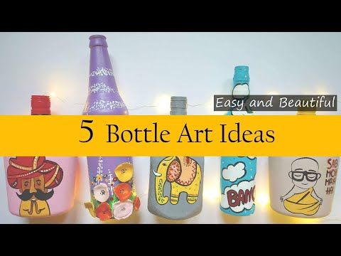 5-bottle-decoration-ideas-|-diy-bottle-art-|-simple-glass-bottle-painting-designs-|-bottle-craft