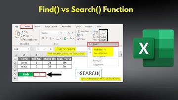 MS EXCEL - Find () vs Search() Function .similarities and Dissimilarities.