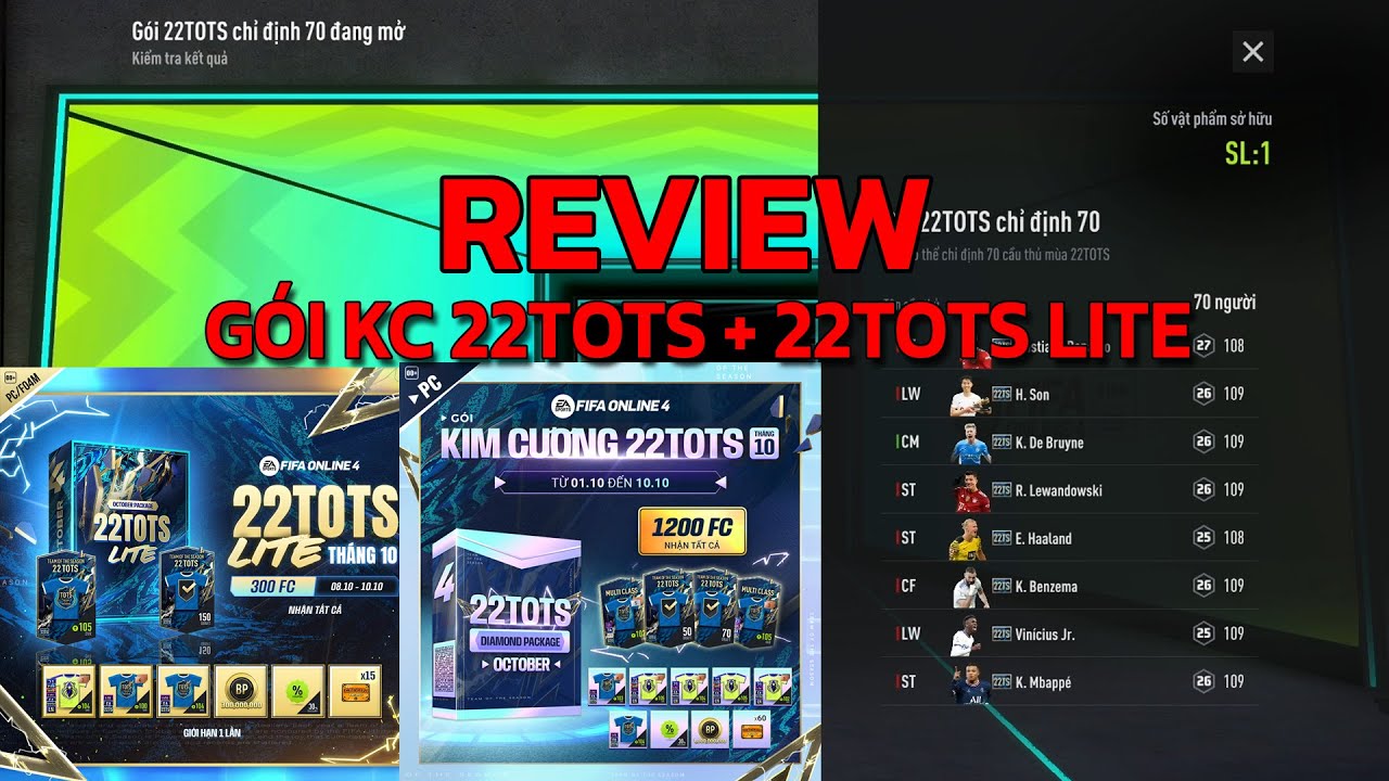 [FIFA ONLINE 4] REWIEW Gói Kim Cương 22TOTS Tháng 10, 22TOTS Lite trước giới hạn