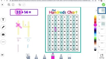 Adding 2-digit and 2-digit numbers using a hundreds chart