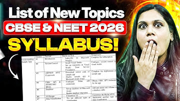 CBSE & NEET 2026 New Syllabus - List of New Topics [Complete List]
