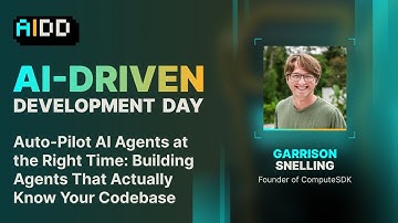 AI Driven Development Day 2025 | Garrison Snelling | Auto-Pilot AI Agents To  Know Your Codebase