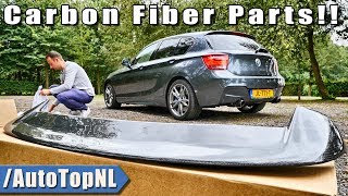 CARBON PARTS for BMW M135i | SPOILER & MIRROR CAPS installation by AutoTopNL