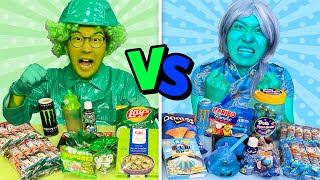 【検証】ブルーVSグリーンカラーチャレンジ！？24時間1色生活やってみた！〜BLUE VS GREEN COLOR CHALLENGE〜【対決】