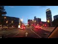 Driving in downtown Frankfurt, Germany (evening)