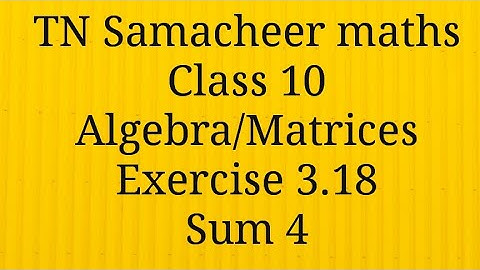 Sum 4 Exercise 3.18 Algebra Class 10 Tamilnadu Samacheer maths Nithyaganesh Maths