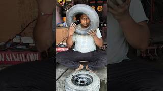 MRF sawari auto rickshaw heavy duty 4,00,10 tyre puncture repairing 🛺🫡