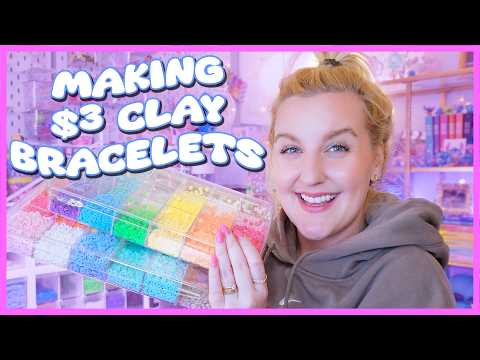 making clay beaded bracelets (How to make beaded bracelets!) 🎨🦋🌟 prepping for my next launch ✨ thumbnail