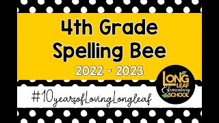 4th grade Spelling Bee - Longleaf Elementary School