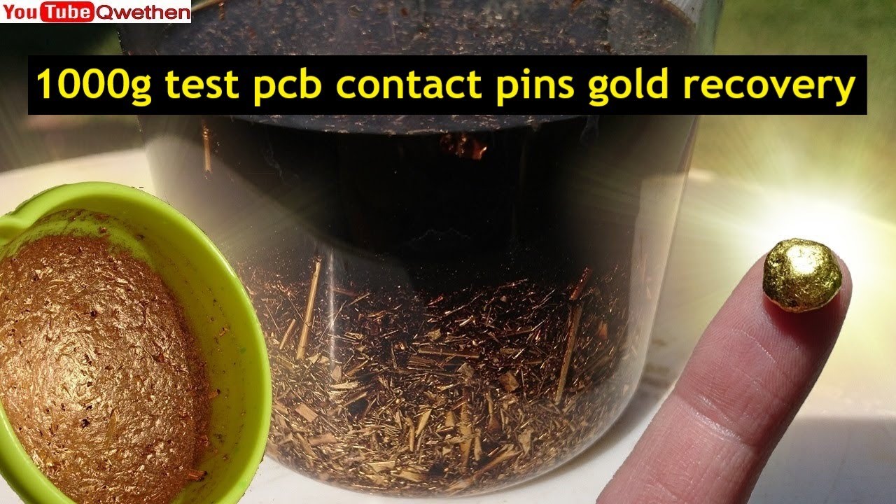 How much gold in 1kg  test pcb contact pins / recovery with Acid Peroxide / refining full processing