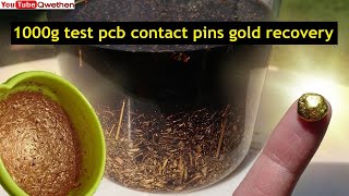 How much gold in 1kg  test pcb contact pins / recovery with Acid Peroxide / refining full processing
