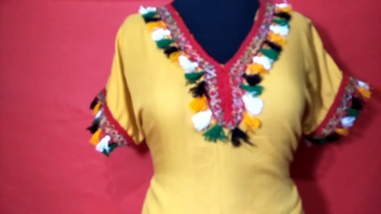 خياطة قندورة صيفية لراهي مطلوبة بكثر لمشروع مربح للماكثات بالبيت قليلة التكاليف موديل رائع قصيرة