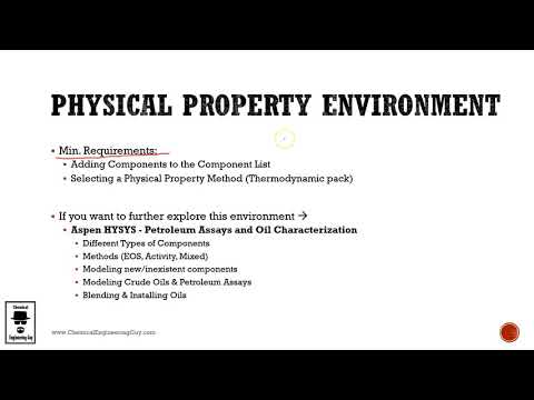 Overview of HYSYS Landing Page & Physical Property Environment (Lec 010)