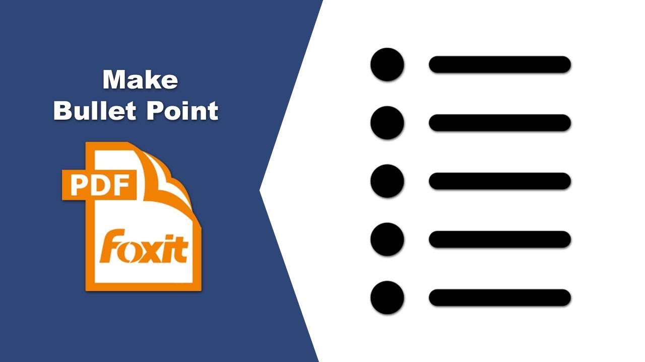 How to Insert Bullet Points in a PDF Document in Foxit PDF Editor - YouTube