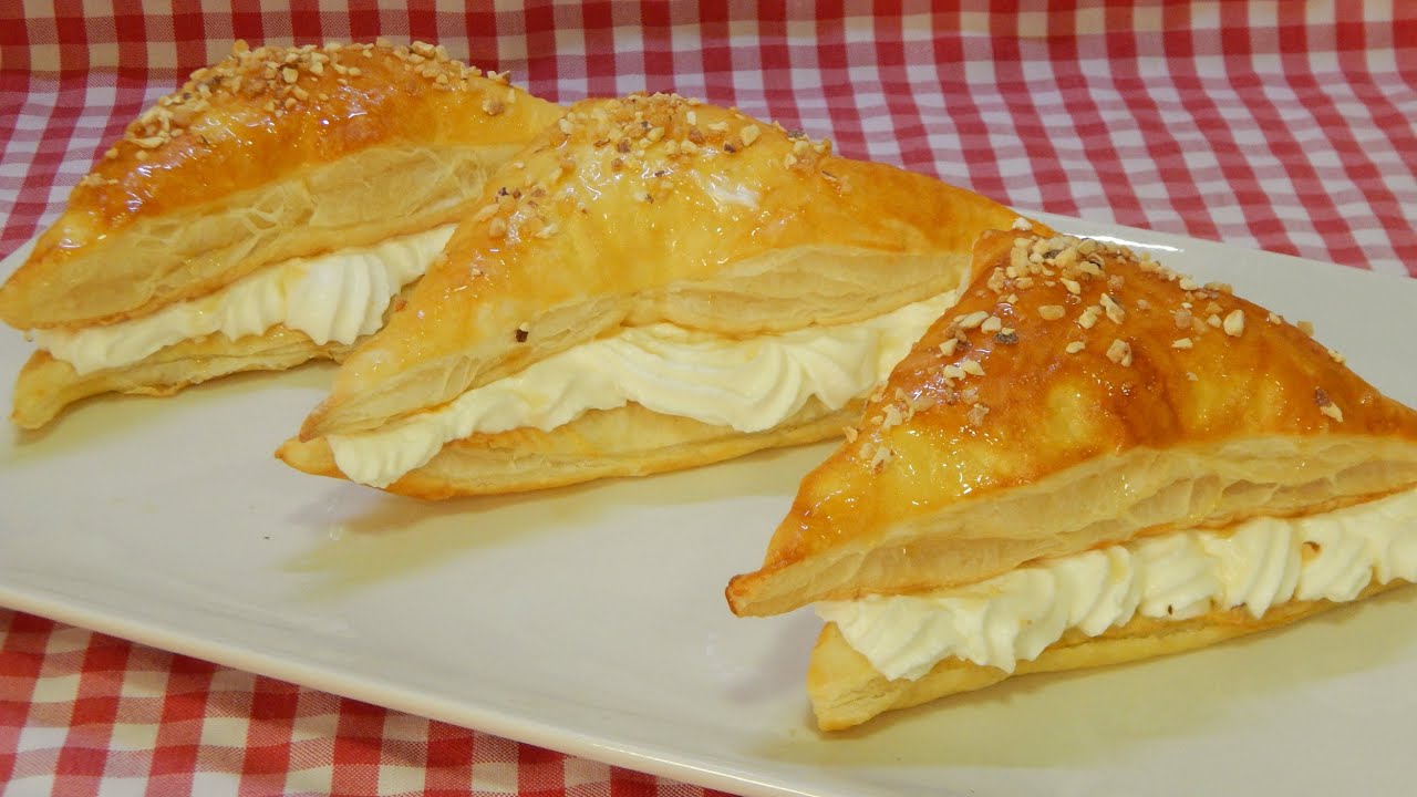 Cómo hacer unos deliciosos Triángulos rellenos de nata