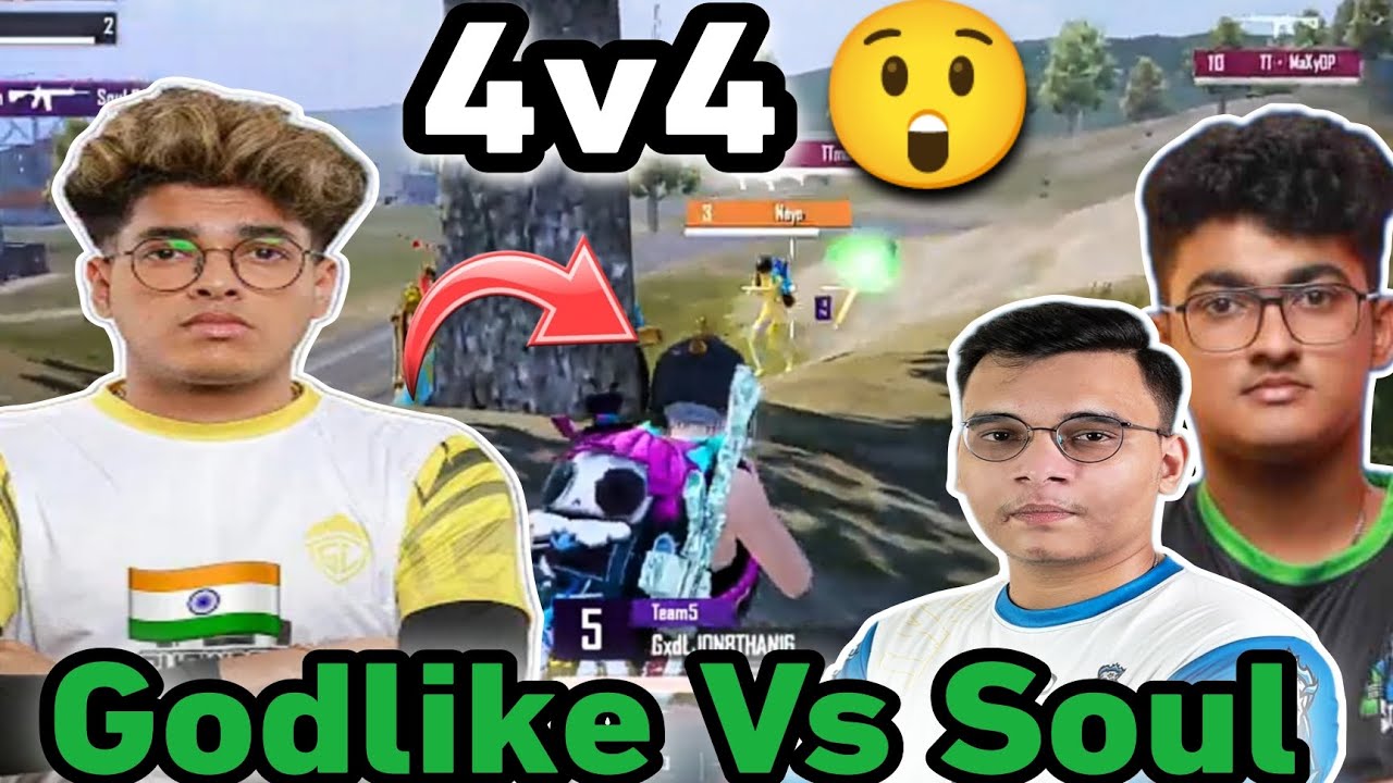 Godlike Vs Soul 😯 Pure 4V4 Fight 🔥 Jonathan Vs Akshat 1V1 🇮🇳 - YouTube
