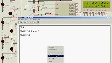 SMS based street light control using 8051 proteus