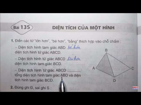 TOÁN LỚP 3 VỞ BÀI TẬP 2 Bài 135 Trang 60 - DIỆN TÍCH CỦA MỘT HÌNH - Thầy Nhựt TV