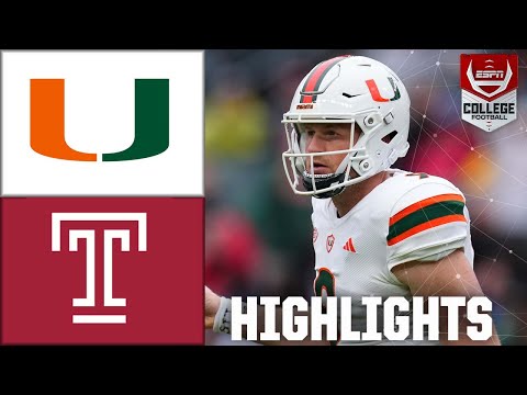 Miami hurricanes vs. Temple owls | full game highlights