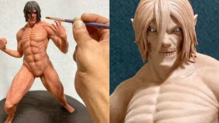 【進撃の巨人】エレンのフィギュアを作ってみた【clay figure/粘土】Sculpting Attack On Titan Eren  【Shingeki No Kyojin】