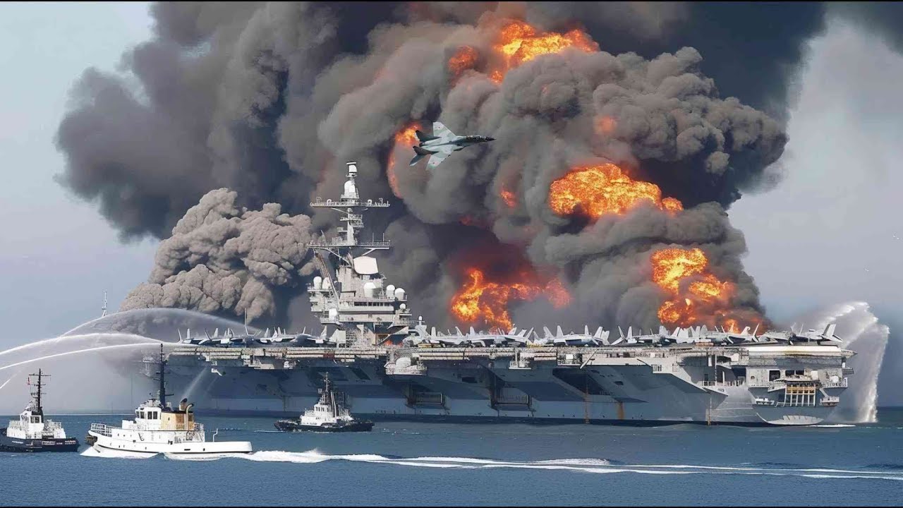 RUSSIAN AIRCRAFT CARRIER DESTROYED! 150 Secret Jets Destroyed by Ukrainian F-16 Attack!