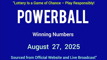 Powerball winning numbers August 27, 2025