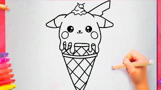 Come Disegnare Un Gelato Pikachu Facile Per Bambini