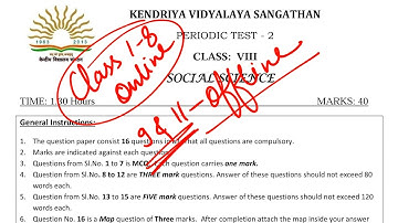 Class 8 Social Science SSt PT-2 Sample Question Paper for Kendriya Vidyalaya Students