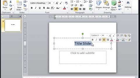 mini toolbar in powerpoint