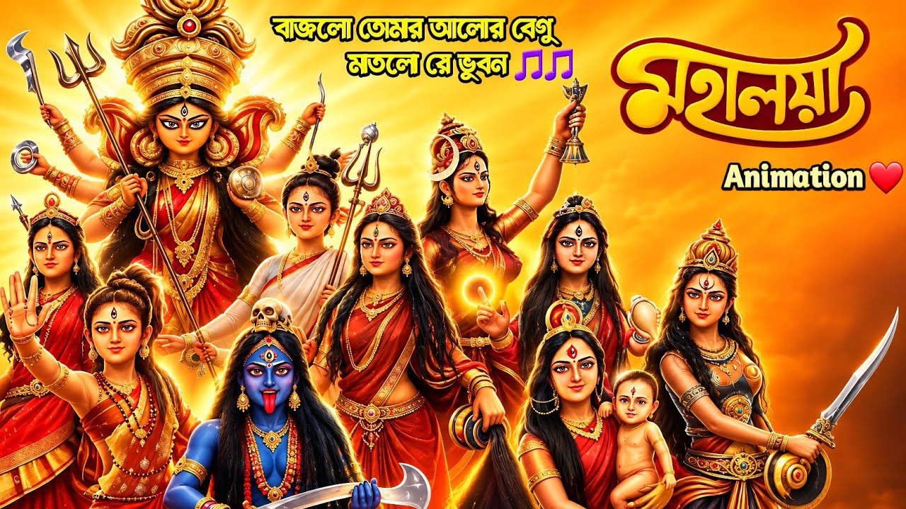 Maa Durga Cartoon 🪷🪔🔱 🥰 🌸 #durgapuja2026 #mahalaya2026 🪔