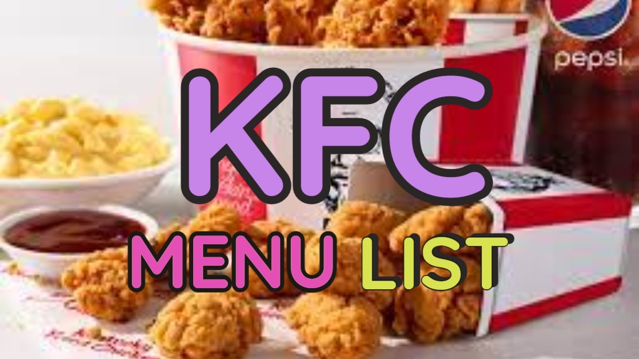 KFC Menu Prices [Philippines Restaurant Menu] YouTube