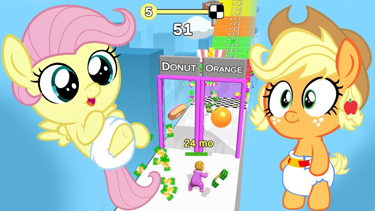 FLUTTERSHY e APPLEJACK VIRARAM BEBÊS no RUN OF LIFE #LuliRarity