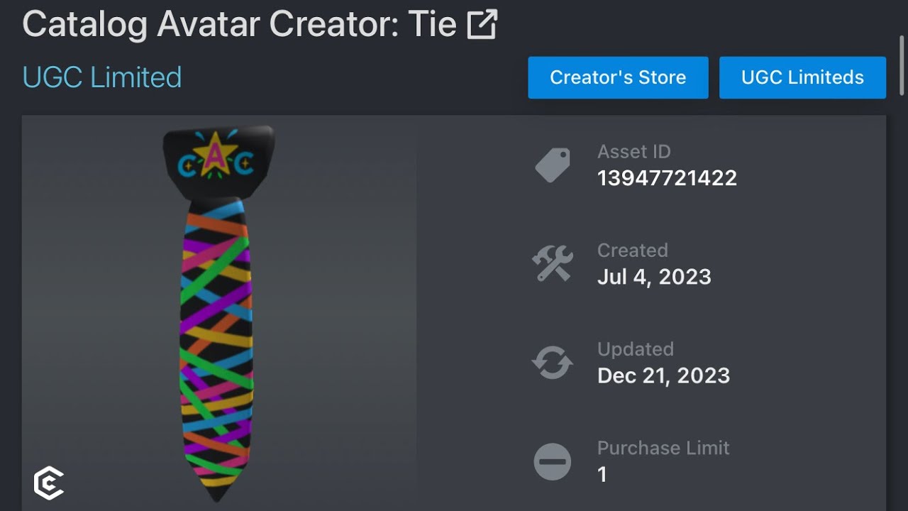 [UGC LIMITED] How to get Catalog Avatar Creator: Tie in Catalog Avatar ...