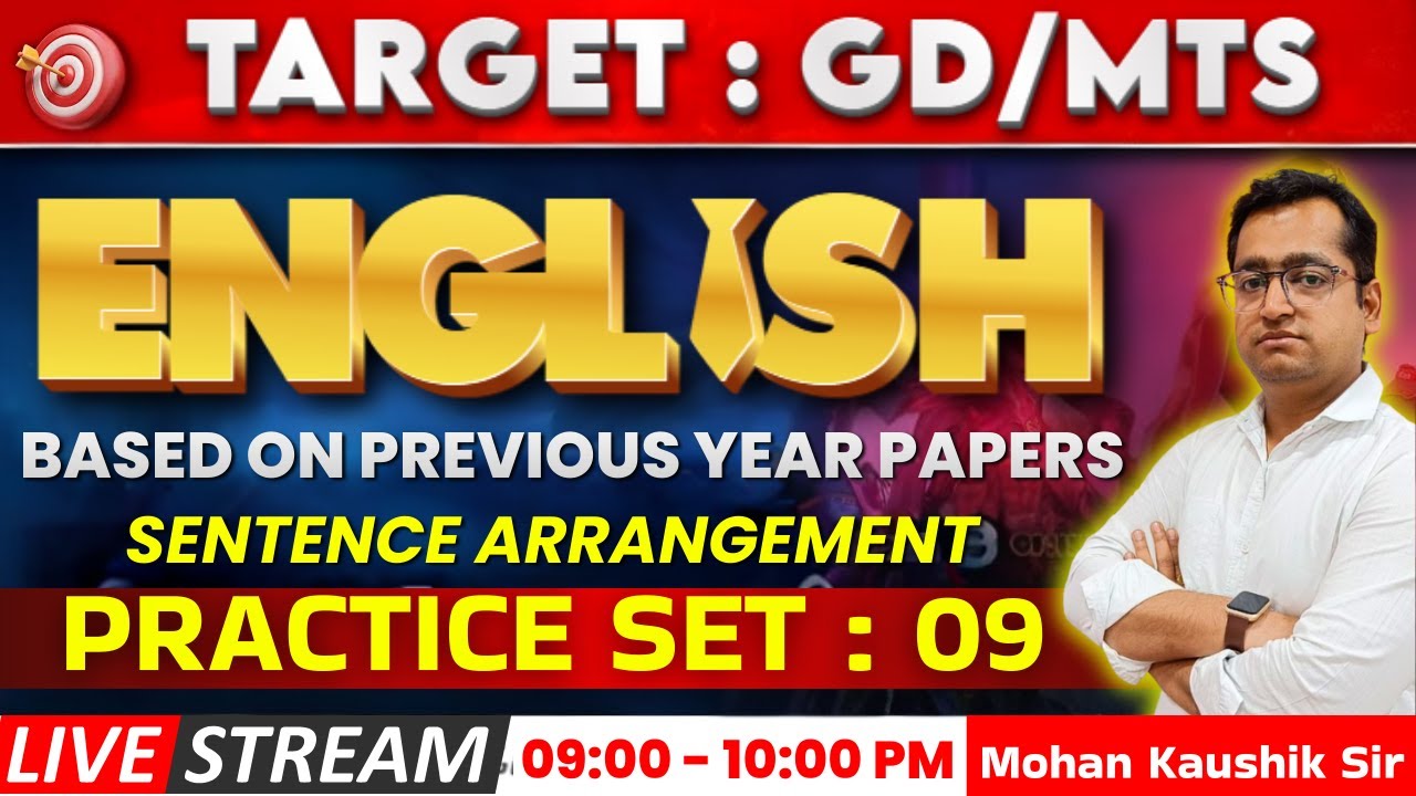 SSC GD MTS 2026 English Practice Set 09: 40/40 Score Guarantee! 🔥 | Mohan Sir | Raj Jobs
