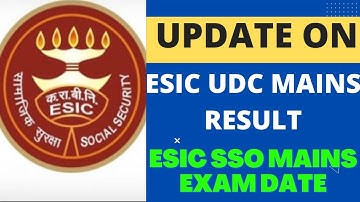 RTI Reply On ESIC UDC Mains Result & SSO Mains Date