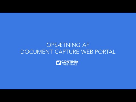 Opsætning af Continia Document Capture Web Portal