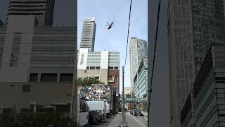 Orange Helicopter landing downtown Toronto #orangehealth