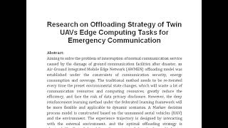Research on Offloading Strategy of Twin UAVs Edge Computing Tasks for Emergency Communication